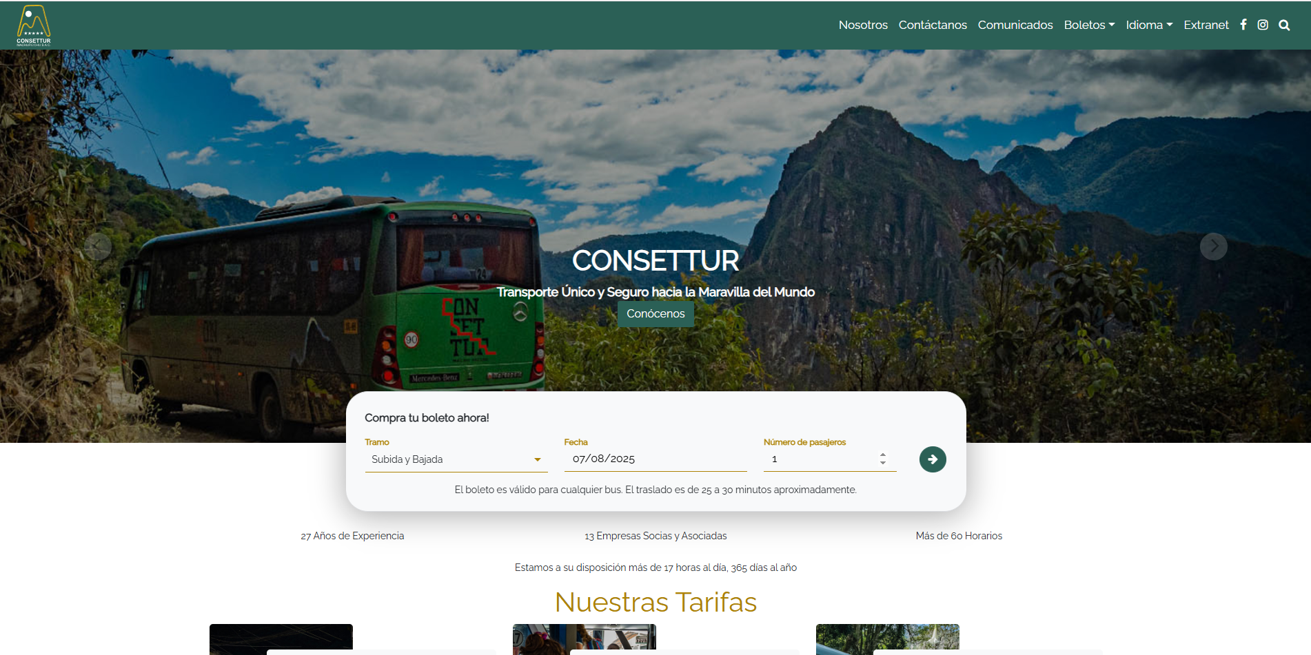 Venta de boletos online de Consettur